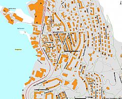 Kart over Sandviken. Her finner du Huset.