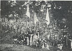 Fra landturen 1894, det eldste bildet av Sandvikens Bataljon.